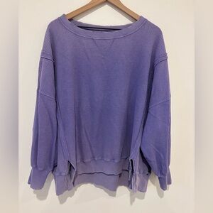 American Eagle Big Hug Purple Waffle Knit Sweatshirt Size XL